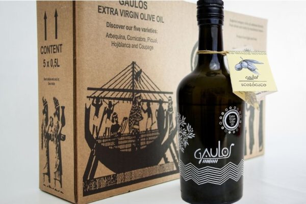 Aceite de oliva virgen extra ecológico Gaulos, calidad premium para consumidores exigentes.
