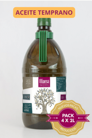 Caja 8 litros (4 garrafas x 2 litros)  (ACEITE TEMPRANO). Aceite de Oliva Virgen Extra. - Imagen 1